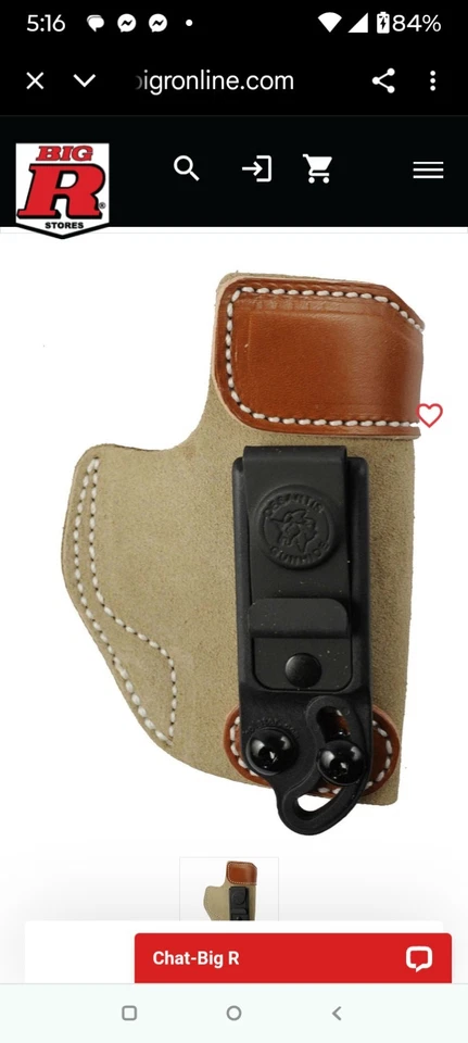 De Santis Gunhide Sof-Tuck IWB Holster Adjustable Cant 106 D6 Suede Leather  - Image 2 of 4