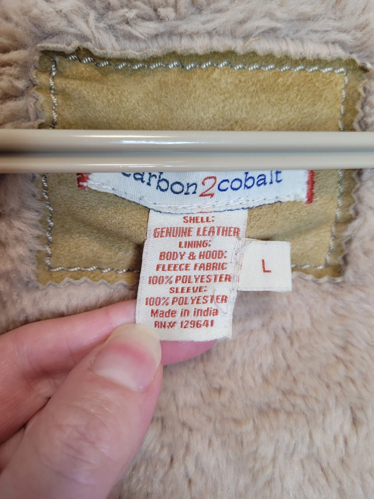 Carbon2Cobalt Spyglass Suede Hoodie Jacket L Wheat Brown Sherpa Lined image 8