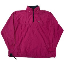 Vintage Lacoste Windbreaker Jacket Packable Hooded Lightweight Vented Red L/XL
