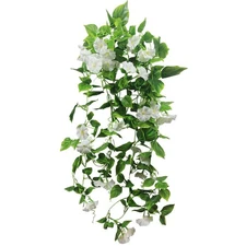 Artificial Vines for Decoration with Flowers 2 Pcs Hanging Plants Silk Garlan...