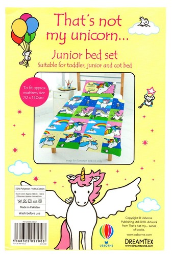 Official Unicorn Junior,Toddler Cot Bedding Set, (150x120)- SALE - Picture 3 of 6