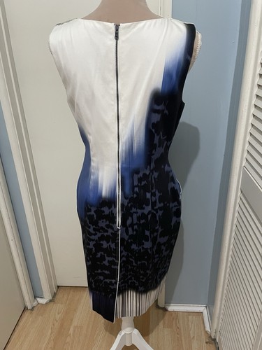 Elie Tahari Ginny Dress Delta Blue Sheath Women’s US size 10 Watercolors - 第 5/12 張圖片