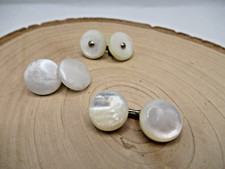 Vintage lot assorted Mother of Pearl cufflinks 3 pcs elegant MOP white classic