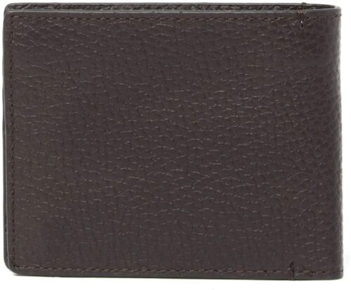 Cartera plegable Cole Haan delgada de cuero premium con guijarros para hombre - chocolate - Imagen 3 de 4