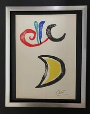 🔥Joan Miro | Vintage 1958 Signed Colorful Print | Mounted and Framed $