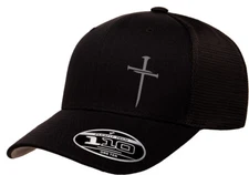 GOD THREE CRUCIFIXION NAIL CROSS RELIGION TRUCKER SNAPBACK FLEXFIT HAT