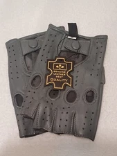 Driving Gloves  Sz Small Half Finger Less Knuckle Holes For Men Genuine Leather