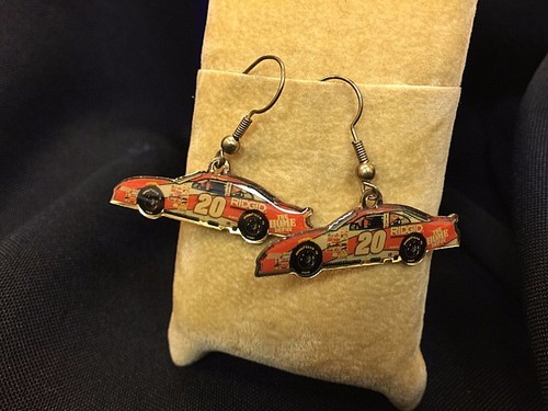 2001 Joe Gibb Racing #20 Tony Stewart Dangling Earrings