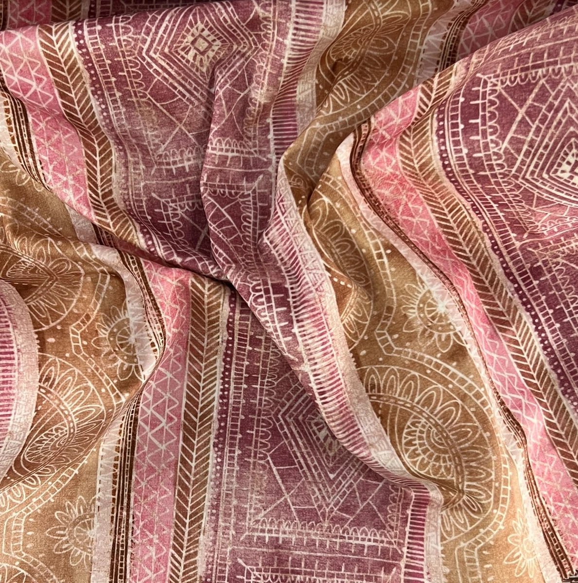 Bohemian Ikat Velvet Fabric, 140cm Wide, Upholstery Window Craft, Sold by Yard