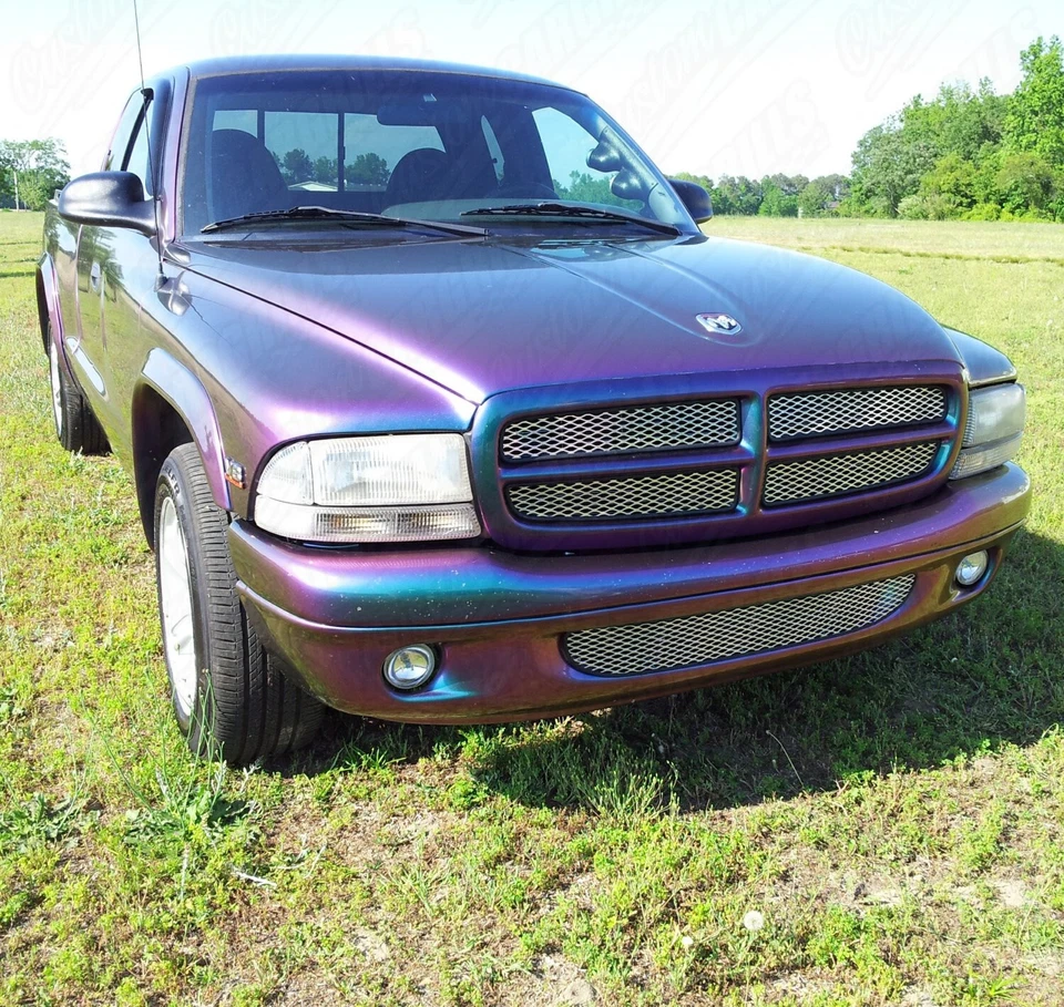 CCG INSERTOS DE REJILLA DE MALLA PLATEADA PARA 97-03 DODGE DAKOTA/DURANGO PARRILLA DIAMANTE XXL Foto 4 de 4