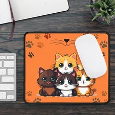 Kittens -  9x7 Inch Gaming Mouse Pad -  Stitched Edges, Neoprene, Durable