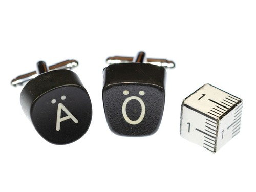 Umlauts Cufflinks Typewriter Keys Miniblings Ä And Ö Unique Round - Picture 11 of 12