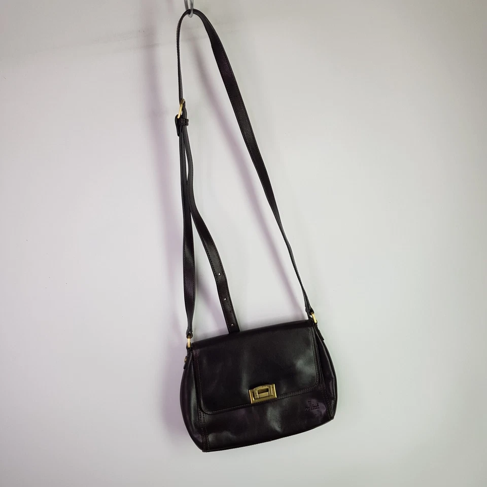 Bolso de Mano Cellini Pequeño de Cuero 19x26cm Marrón Dorado Bandolera de Hombro Ajustable Foto 4 de 4