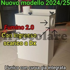 ABBATTITORE FUMI AD ACQUA PER STUFE PELLET FILTRO FUMO DIAM 80 CURVA A DX