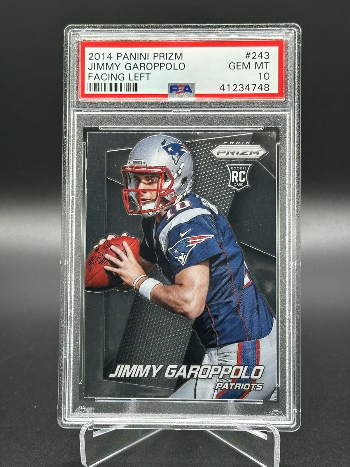2014 Panini Prizm Jimmy Garoppolo Rookie RC Facing Left PSA 10 Gem Mt #243