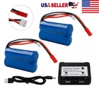 2PCS Li-ion Battery 7.4V 1500mAh w/ JST Plug for RC Car Boat Helicopter MJX T10