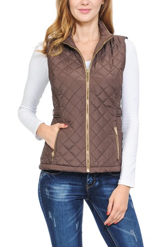 Chaleco acolchado ligero con capucha de piel con cremallera para mujer Auliné Collection - Imagen 17 de 109
