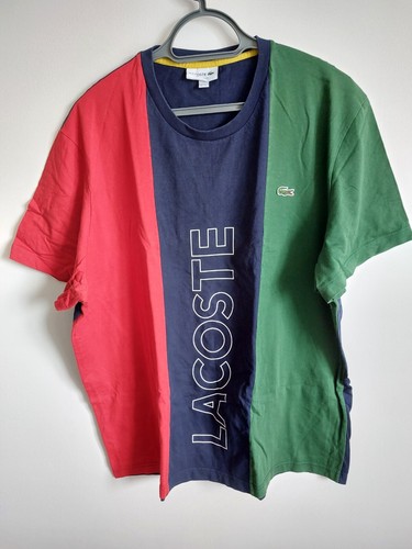 LACOSTE 3XL (SIZE 8) NAVY + RED + GREEN T SHIRT USED VERY GOOD CONDITION