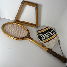 Vintage Davis HI-Point Wooden Tennis Racquet With Leather Racket Cover SEE PICS