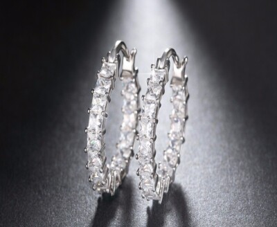 Aretes Moda Mujer Earrings Cristal Pendientes Joyeria Fina De Moda Oro Plata 925