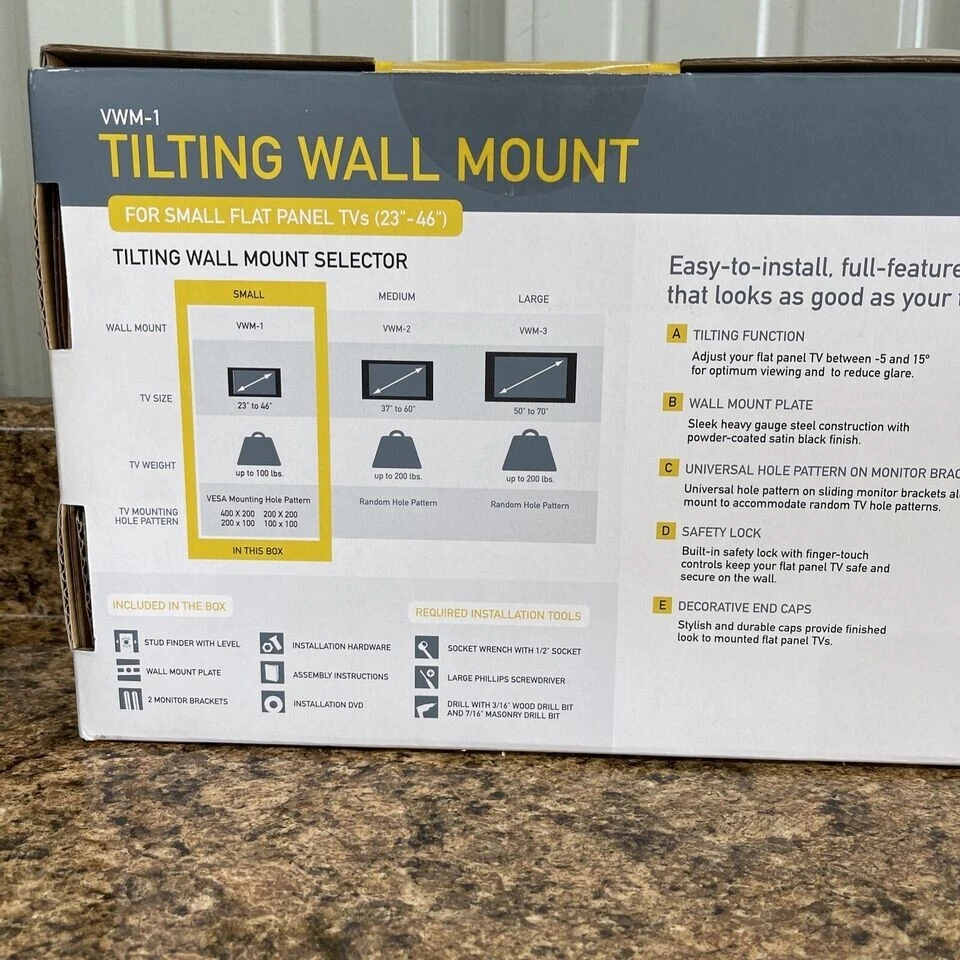 NEW~~Whalen~Wall Mount~Vas VWM-1 Bracket ~Tilt for 23-46" Flat TVs - Image 3 of 4