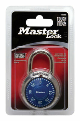 Master Lock 1505D Locker Lock Combination Padlock, 1 Pack, Blue Color