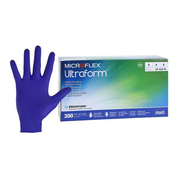 Microflex UF-524-M Ultraform Nitrile Exam Gloves Medium Cobalt