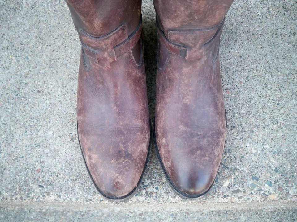 Women’s FRYE Lindsay Plate Knee-High Riding Tall Leather Motorcycle Boots Size 6 - Image 4 of 4