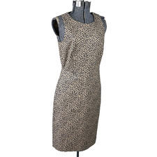 J Crew Outlet Leopard Cheetah Print Dress Size 4 Sheath Sleeveless