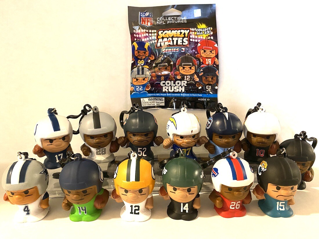 2020 NFL SQUEEZY MATES (YOU CHOOSE) 2.5" Squishy Keychain Football