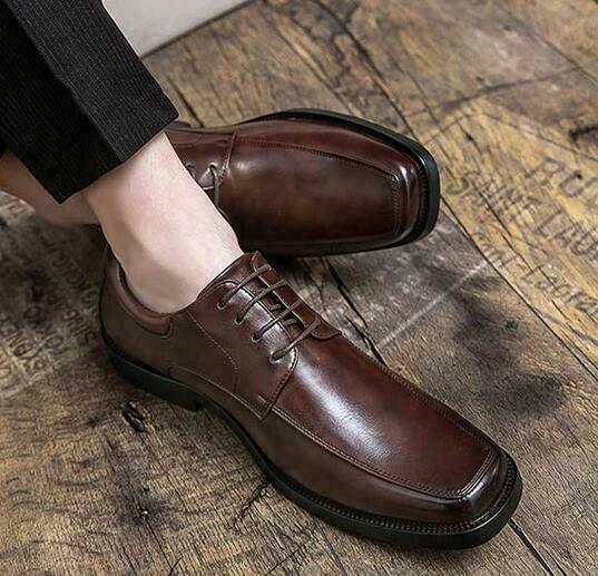 SAOLA Scarpe eleganti uomo punta quadrata stringate Oxford formali retrò oversize comode casual