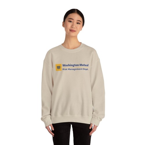 Washington Mutual Risk Management Dept. Crewneck Sweatshirt, WaMu Sweater, Stonk - Picture 14 of 42