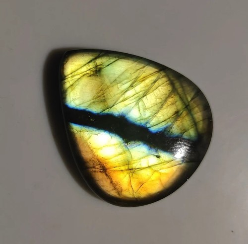 62.00 Cts Natural Labradorite Gemstone Jewelry Making Pear Cabochon 36X30X6.5 MM - Picture 3 of 7
