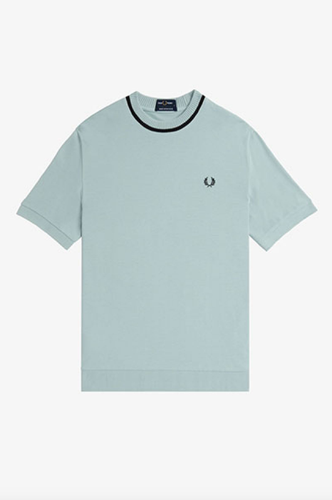 Fred Perry M7 Crew Neck Pique T-Shirt/Silver Blue - Small SRP £80