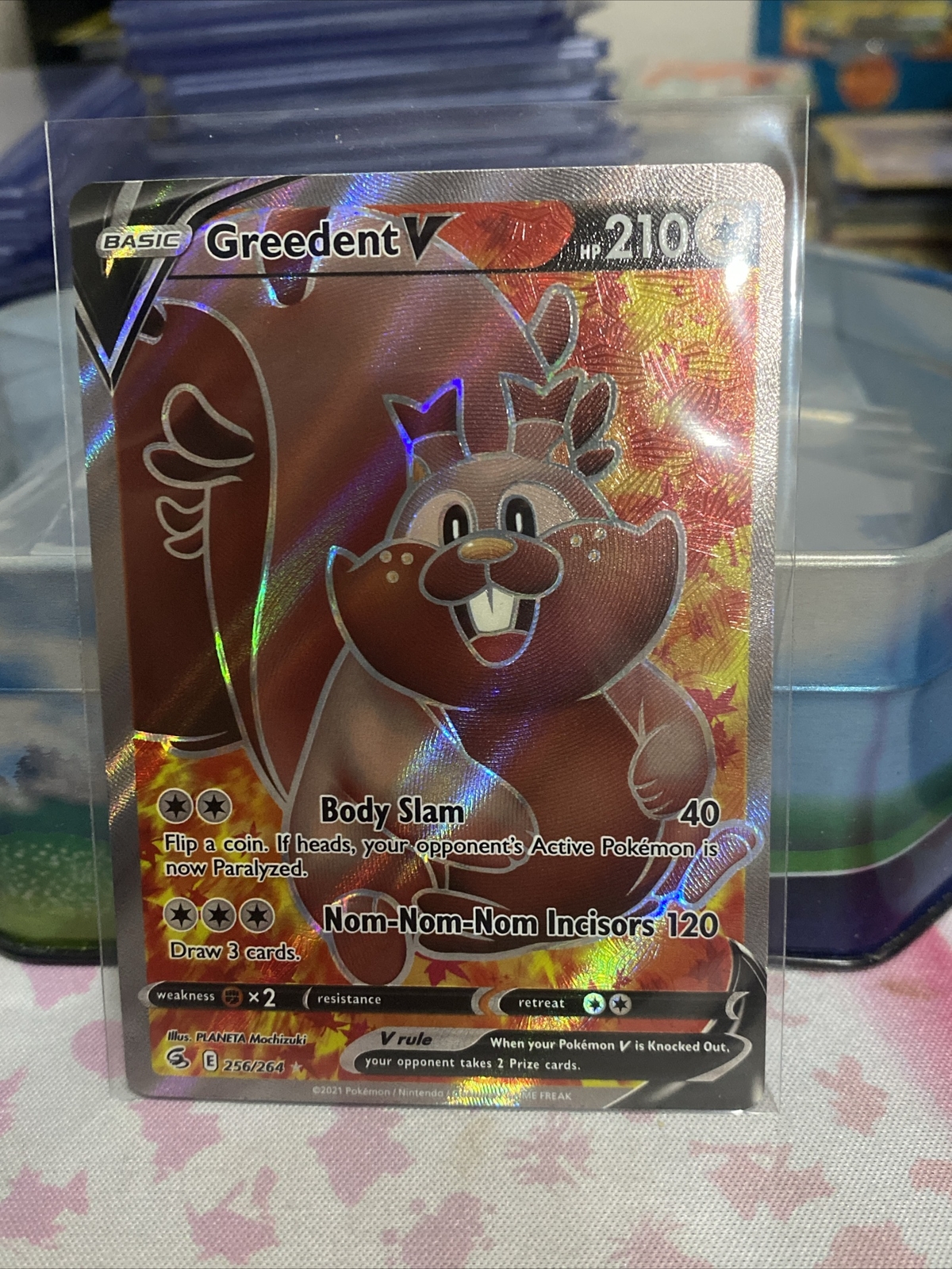 Greedent V Holo Full Art Ultra Rare 256/264 Pokémon 2021 Fusion Strike NM/M