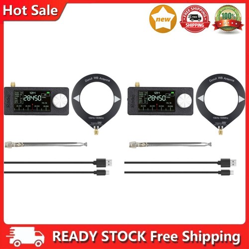 SI4732 0.5-108mhz Portable Radio LSB USB AM FM Radio 2pcs Antenna(Black) DE