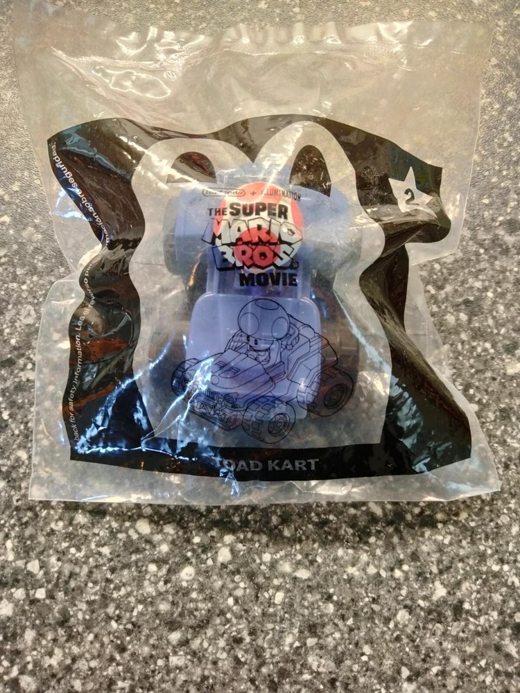 2022 McDonald's Super Mario Bros Movie Happy Meal Toad Kart Toy New Sealed