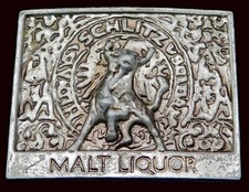 Schlitz Malt Liquor Bull Alcohol Distressed Vintage Belt Buckle