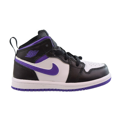 Jordan 1 Mid (TD) Toddlers Shoes Black-Dark Iris 640735-095 | eBay