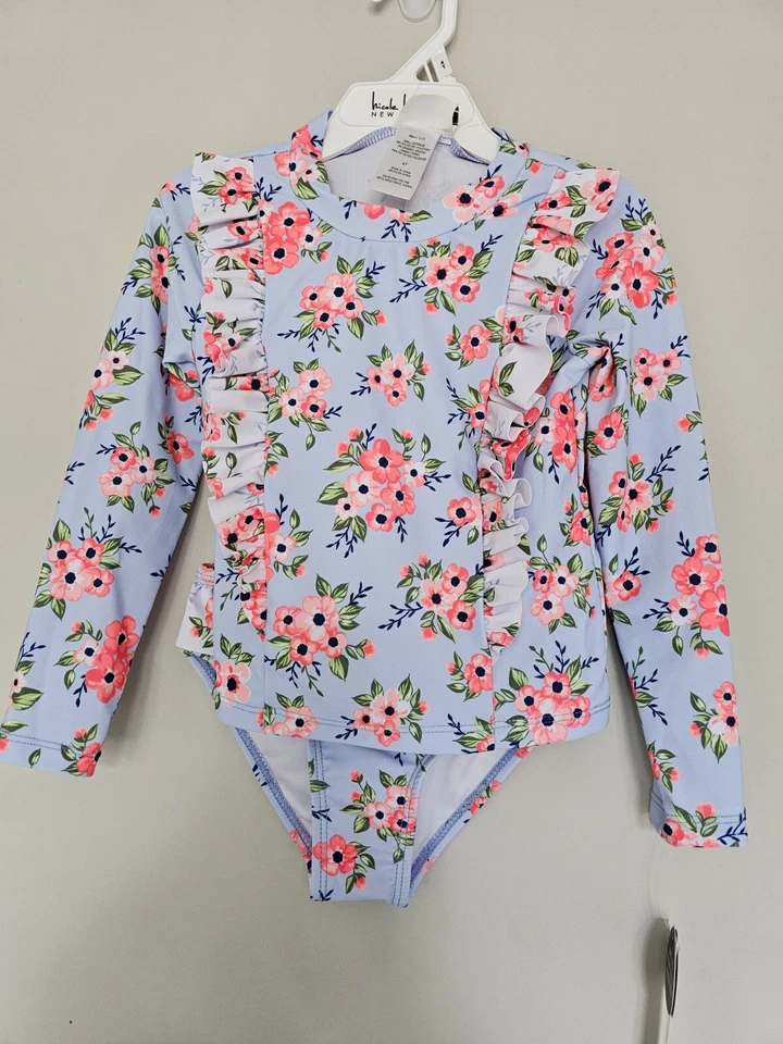 2 PC Rashguard- Nicole Miller New York Girls Swimset 4T - Image 2 of 4