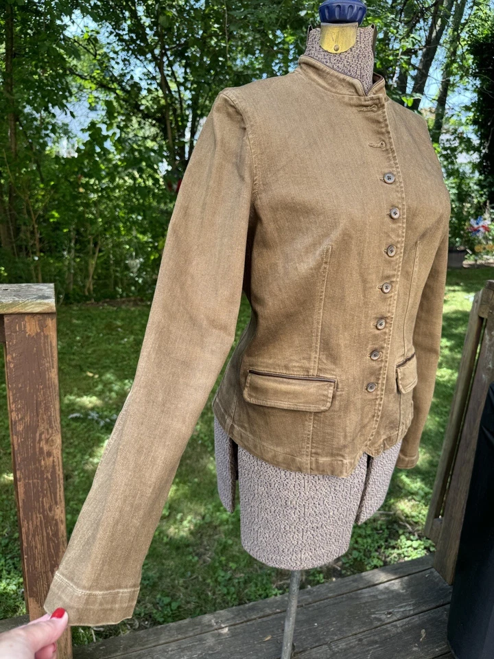 Ralph Lauren LAUREN JEANS CO Chaqueta Denim Elástica Talla 14 100% Borde Cuero Oveja Foto 4 de 4