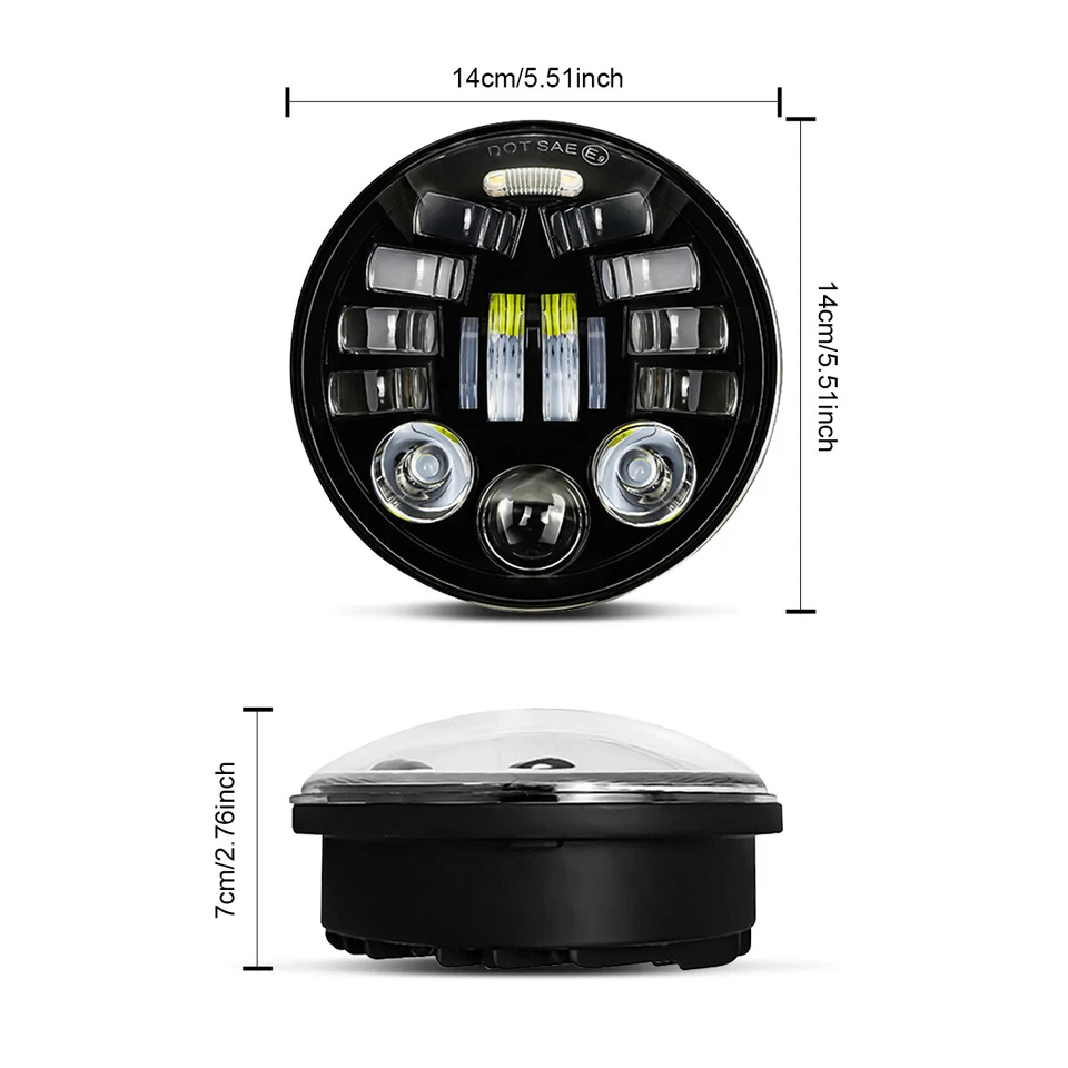 4PC 5.75" 5-3/4" Round LED Headlights for GMC C15/C1500 1961-1971 Pickup C2500 - Image 2 of 4