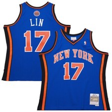 New York Knicks Jeremy Lin 17 Mitchell  Ness Royal 2011/12 NBA Swingman Jersey