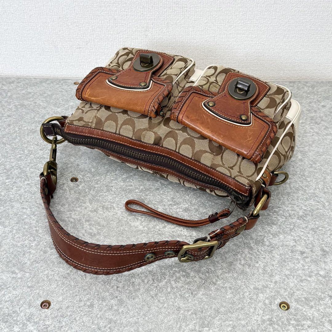 COACH Signature Legacy Collection Turnlock Shoulder Bag