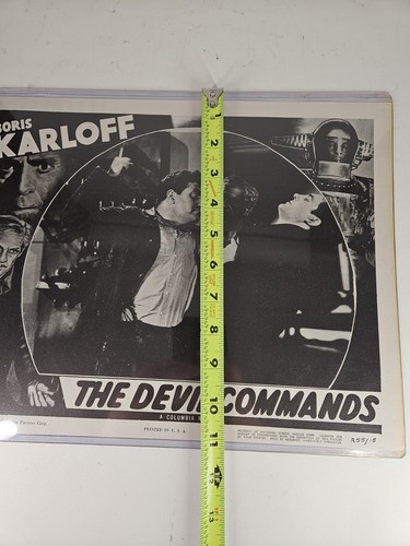 Vintage BORIS KARLOFF THE DEVIL COMMANDS R55 1954 B&W Theater lobby card 11X14 - Picture 7 of 8