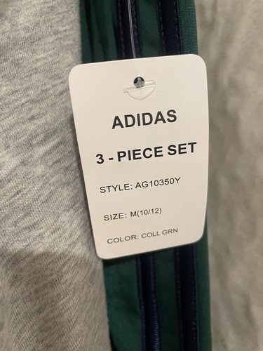 adidas Kids' 3-Stripes Tricot Track Jacket, T-Shirt & Pants Set Size M ( 10/12) - Picture 4 of 7
