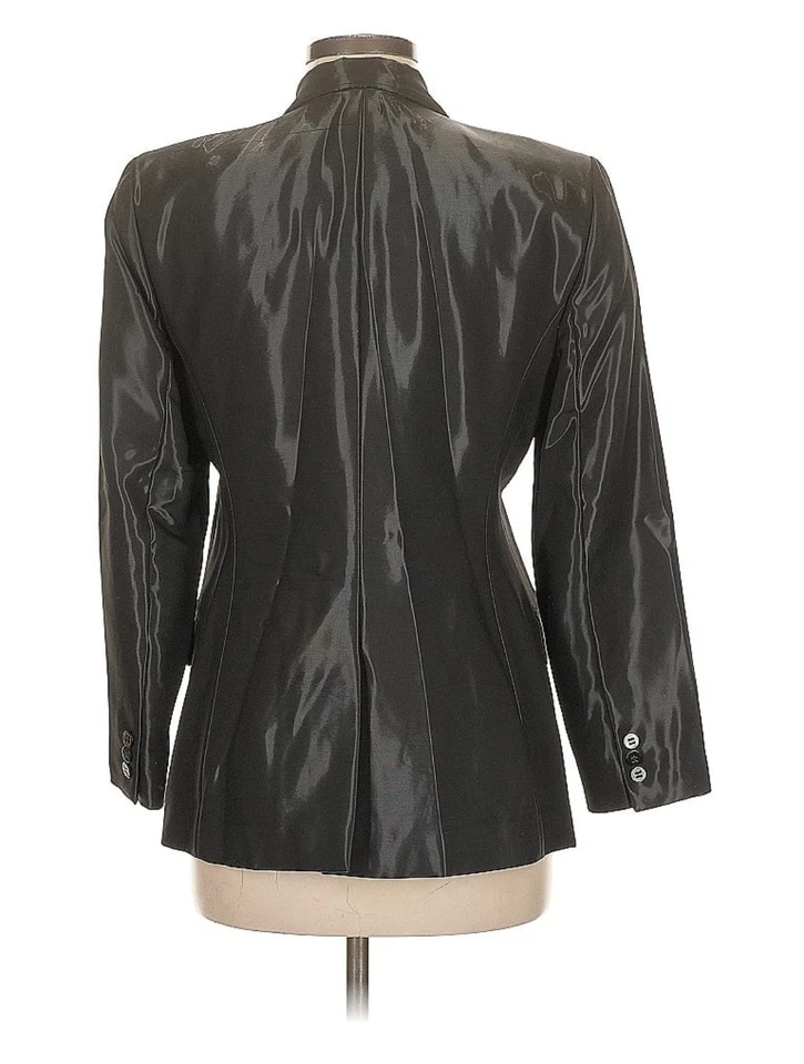 РЕДКИЙ женский блейзер Oscar de La Renta KOREA из радужной черной шерстяной смеси для подиума 8 - Изображение 3 из 4