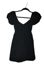 Faithful The Brand Black Puff Sleeve Dress Mini Small