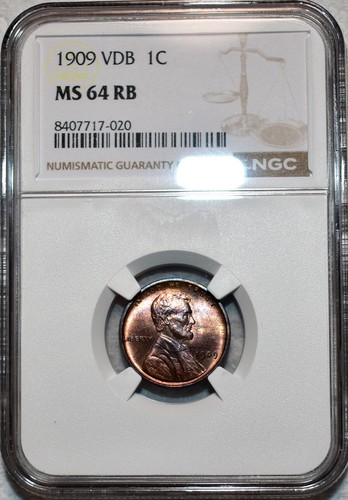 NGC MS-64 RB 1909-P VDB Lincoln Cent, Razor-Sharp, Radiant, Red-Brown ...
