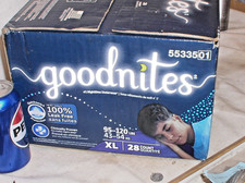 SEALED 28 CT. BOYS GOODNITES NIGHTTIME LEAK FREE UNDERWEAR DIAPERS XL 95-140 LBS
